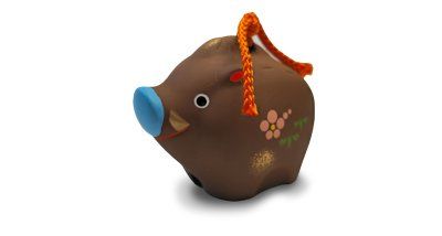 Фигурка колокольчик восточного гороскопа Кабан (Свинья), керамика, Япония