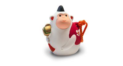 Фигурка колокольчик восточного гороскопа Обезьяна, керамика, Япония