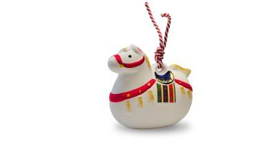 Сувенир фигурка-колокольчик Лошадь, керамика, Япония