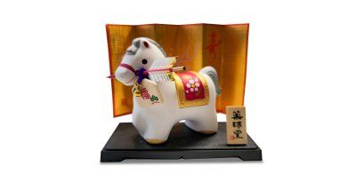 Сувенир фигурка композиция Лошадь, керамика, Япония