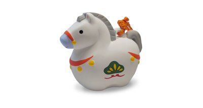 Фигурка колокольчик восточного гороскопа Лошадь, керамика, Япония