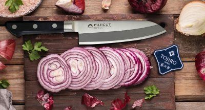 Фотография Кухонный Нож Японский Шеф Сантоку FUJI CUTLERY FC-1661