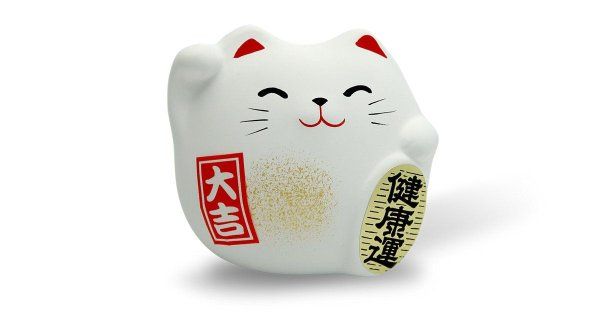 Сувенир Манэки Кот 5 см, ручная работа, белый (made in Japan)