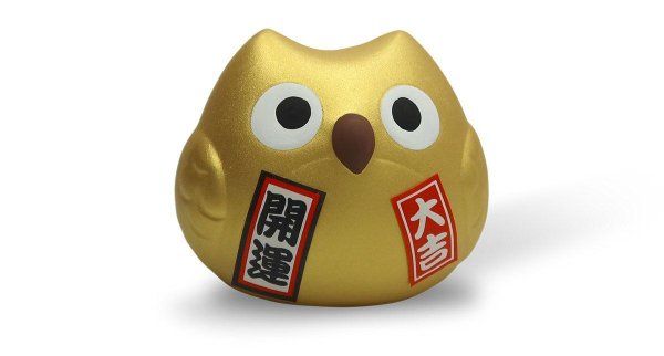 Сувенир Fukuro Сова 5см, ручная работа, золотая (made in Japan) Сувенир Fukuro Сова 5см, ручная работа, золотая (made in Japan)