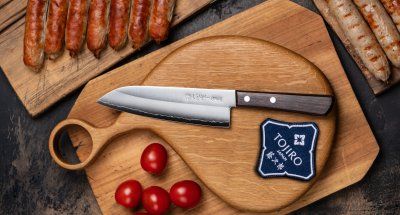 Фотография Кухонный Нож Японский Шеф Сантоку Kanetsugu 2003