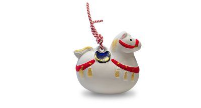 Фотография Сувенир фигурка-колокольчик Лошадь, керамика, Япония