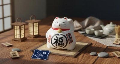 Фотография Сувенир копилка Манэки Кот 10 см, ручная работа, белая (made in Japan)