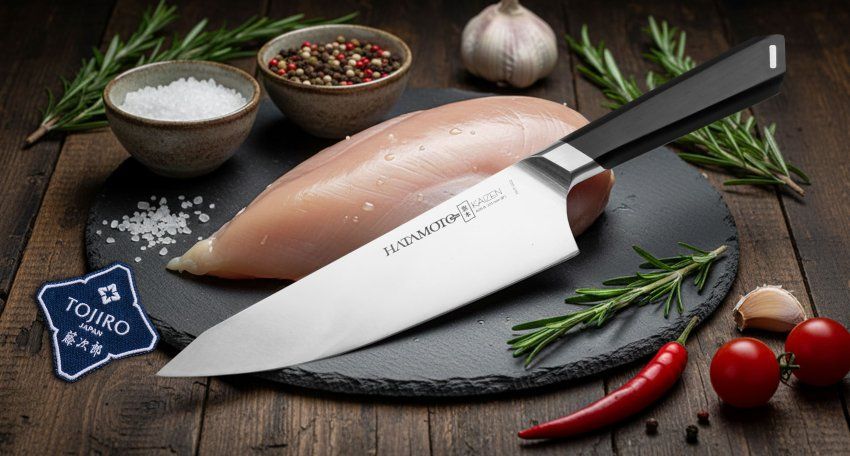Фотография Кухонный Нож Шеф Hatamoto Kaizen HVT-002