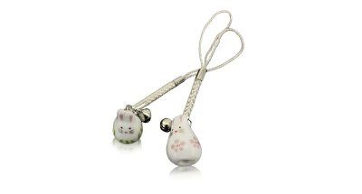 1917-8 Фотография Брелок Пара зайчиков, керамика (made in Japan)