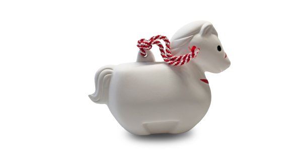 Фотография Сувенир фигурка колокольчик Лошадь, керамика, Япония