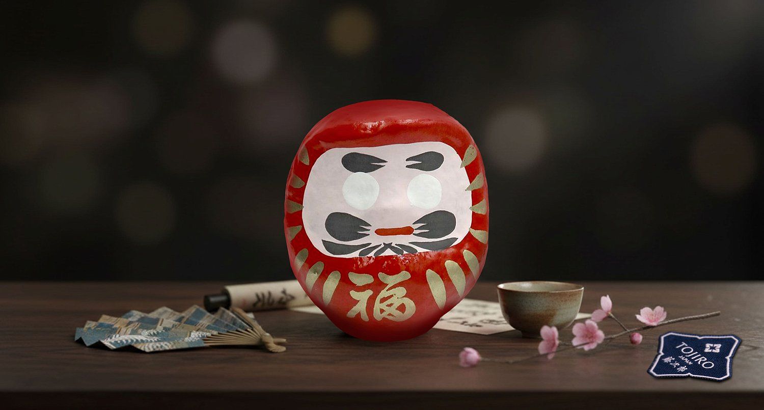 Сувенир Daruma (Дарума), 9 см, ручная работа, Япония