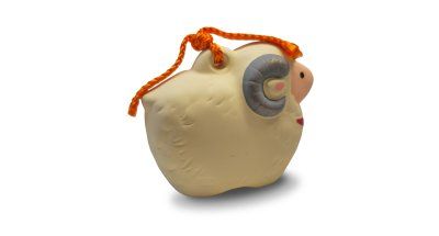 Фотография Фигурка колокольчик восточного гороскопа Коза (Овца), керамика, Япония