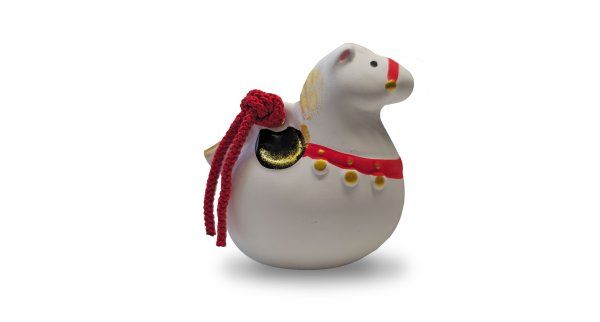 Фотография Сувенир фигурка-колокольчик Лошадь, керамика, Япония