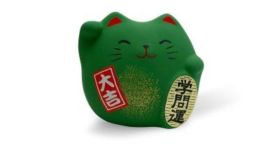 Сувенир Манэки Кот 5 см, ручная работа, зеленый (made in Japan) Сувенир Манэки Кот 5 см, ручная работа, зеленый (made in Japan)