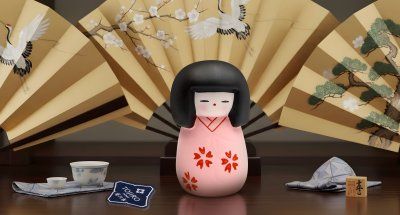 Фотография Сувенир МИНИ КУКОЛКА КОКЭСИ 10 см, ручная работа, розовый (made in Japan)