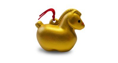 Фотография Сувенир фигурка колокольчик Лошадь, керамика, Япония