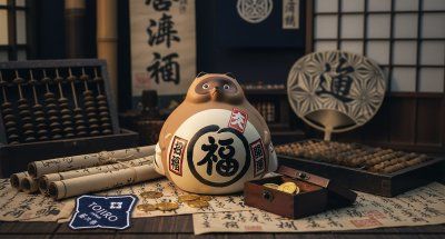 Фотография Сувенир копилка Тануки Енот, 10см, коричневый, ручная работа (made in Japan)