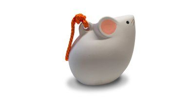 Фотография Фигурка колокольчик восточного гороскопа Крыса, керамика, Япония