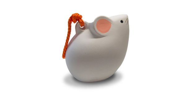 Фотография Фигурка колокольчик восточного гороскопа Крыса, керамика, Япония