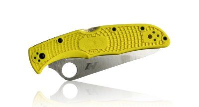 Фотография Нож складной Spyderco H1/FRN  желтый