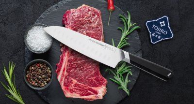 Фотография Кухонный Нож Японский Шеф Сантоку Hatamoto HVT-003B