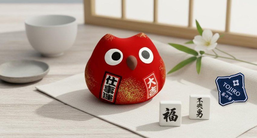 Фотография Сувенир Fukuro Сова 5 см, ручная работа, красная (made in Japan)