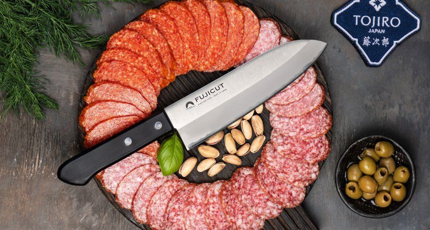 Фотография Кухонный Нож Японский Шеф Сантоку FUJI CUTLERY FC-1621